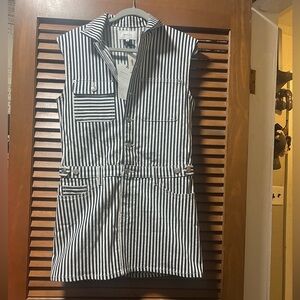 Current/Elliott Navy and White Striped Dress